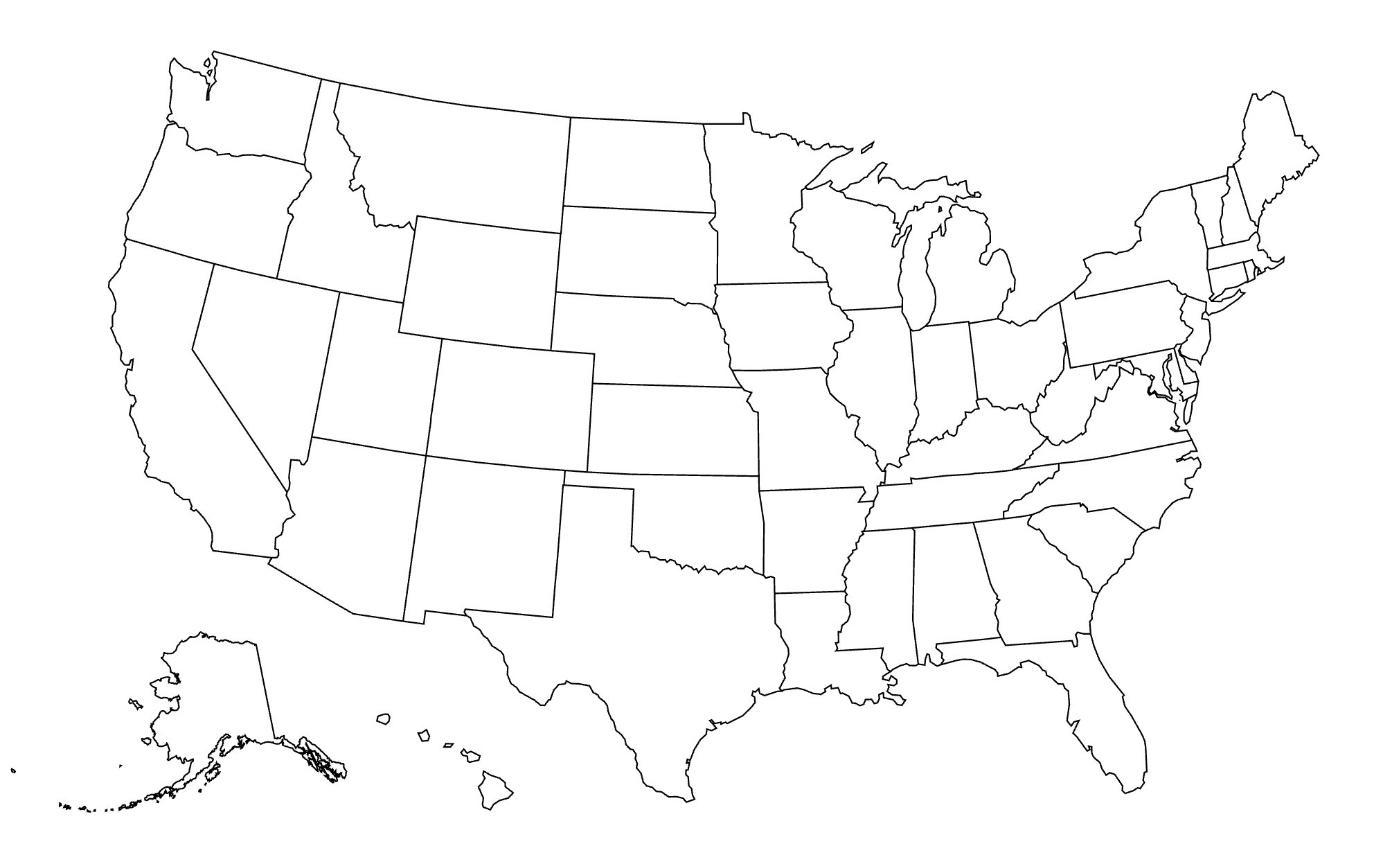 free blank us map