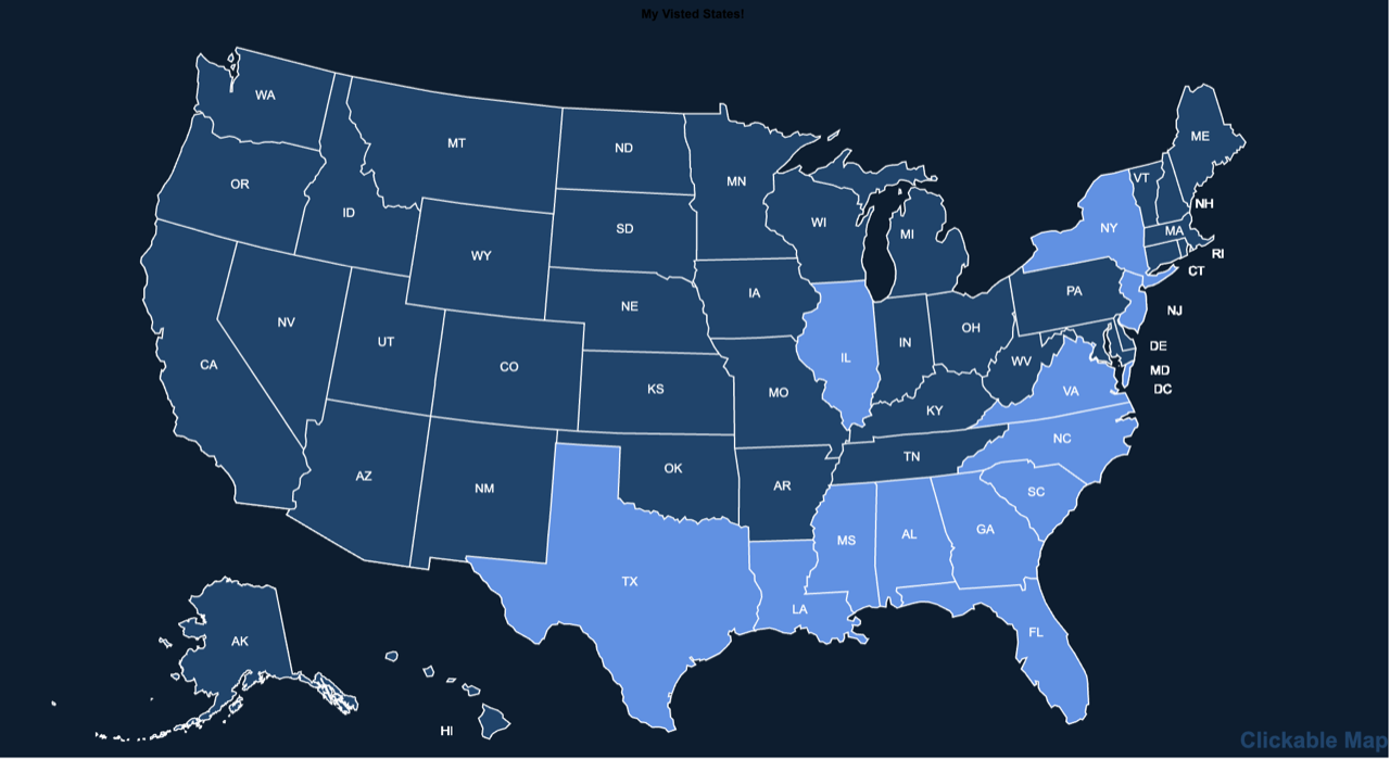 states visited map maker